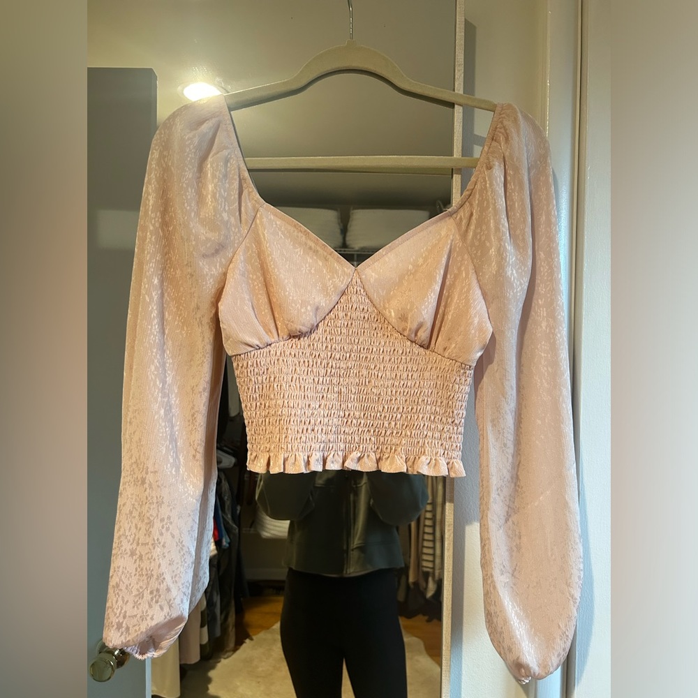 Light pink peasant top